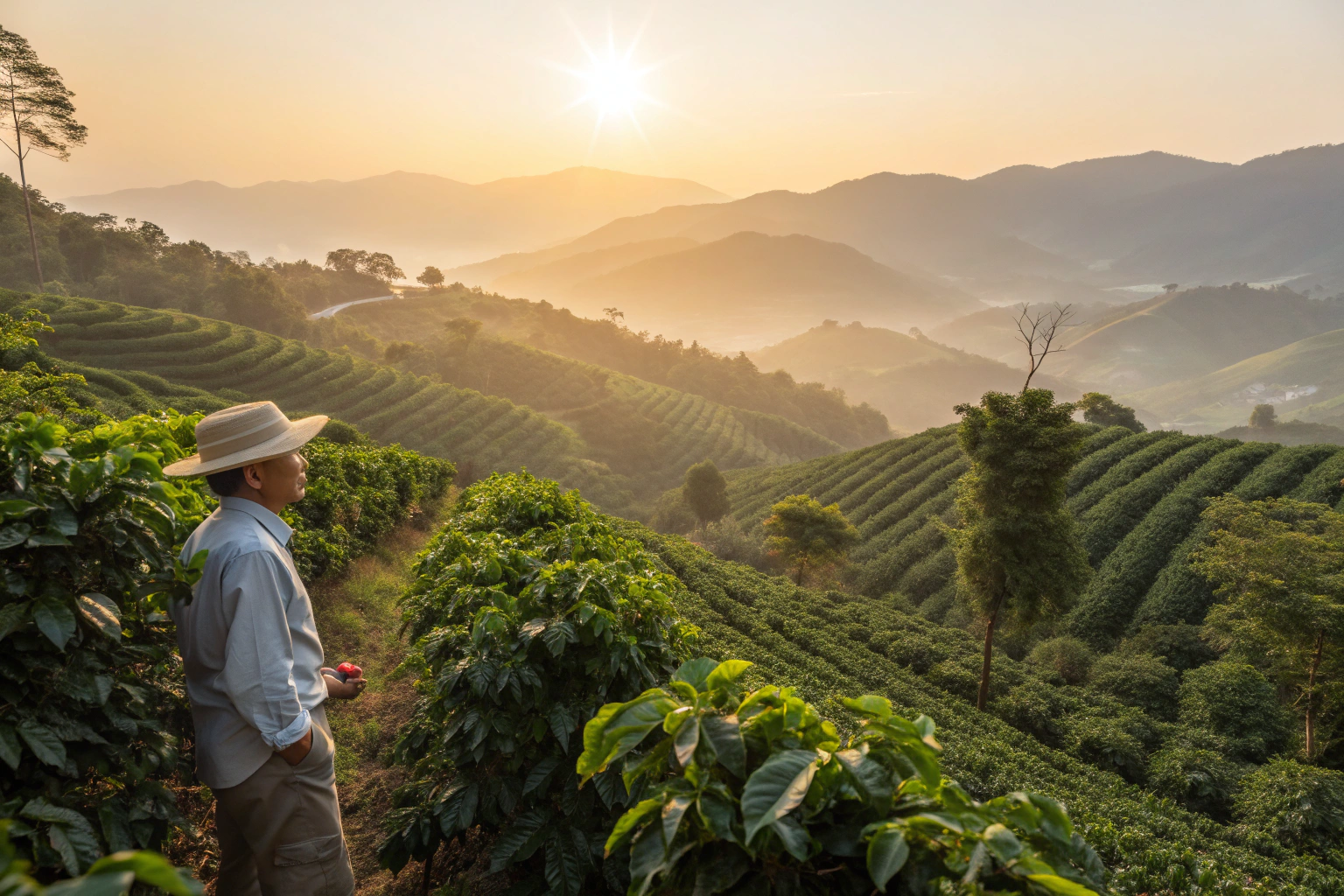 What are the advantages of baoshan coffee plantations?