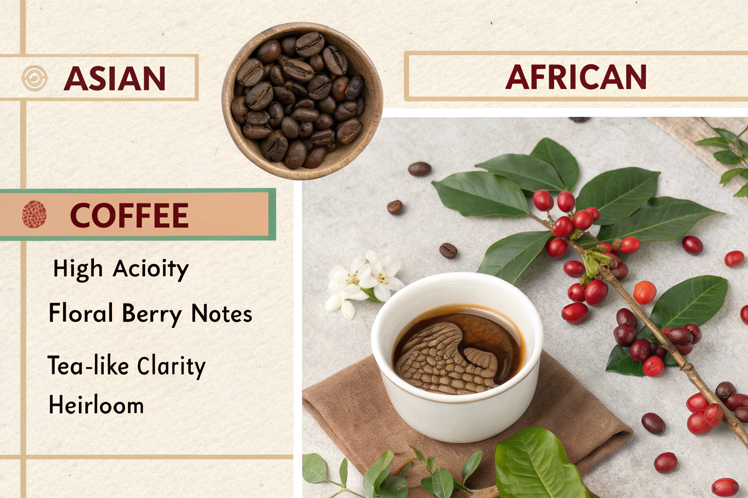 What Are the Key Differences Between Asian and African Coffee?