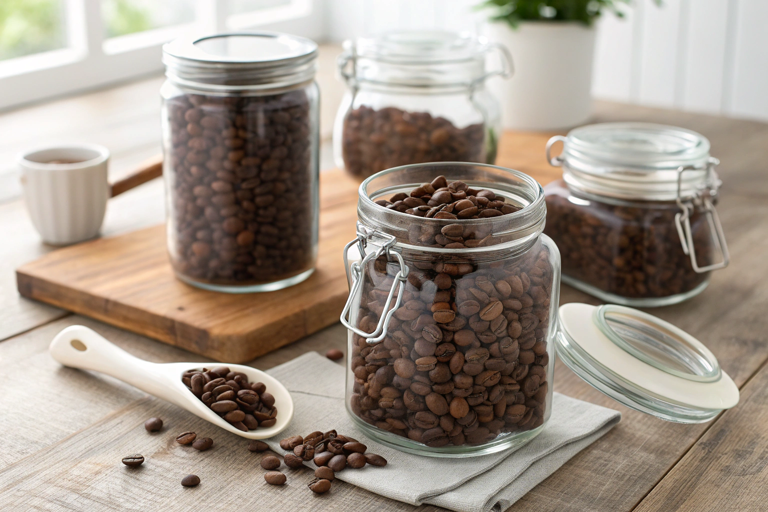 What are the benefits of using glass jars for coffee packaging?